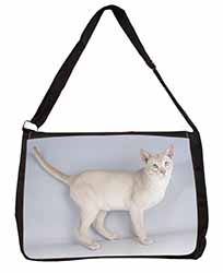 Tonkinese Cat Large Black Laptop Shoulder Bag School/College