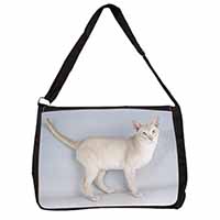 Tonkinese Cat Large Black Laptop Shoulder Bag School/College