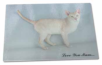 Large Glass Cutting Chopping Board Tonkinese Cat 