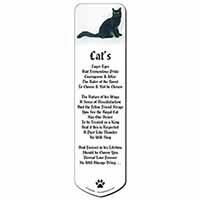 Black Turkish Angora Cat Bookmark, Book mark, Printed full colour