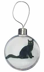 Black Turkish Angora Cat Christmas Bauble
