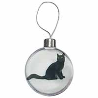 Black Turkish Angora Cat Christmas Bauble