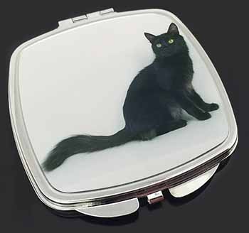 Black Turkish Angora Cat Make-Up Compact Mirror