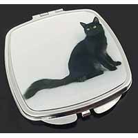 Black Turkish Angora Cat Make-Up Compact Mirror