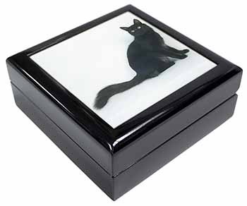 Black Turkish Angora Cat Keepsake/Jewellery Box