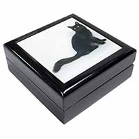 Black Turkish Angora Cat Keepsake/Jewellery Box