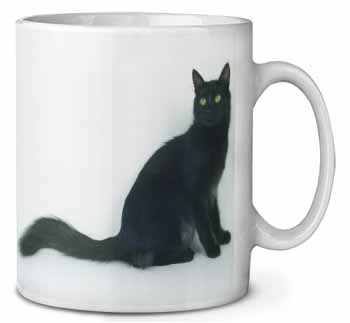 Black Turkish Angora Cat Ceramic 10oz Coffee Mug/Tea Cup