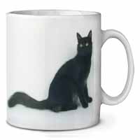 Black Turkish Angora Cat Ceramic 10oz Coffee Mug/Tea Cup