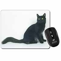 Black Turkish Angora Cat Computer Mouse Mat