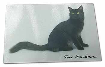 Large Glass Cutting Chopping Board Black Cat 