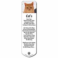 Pretty Ginger Cat Bookmark, Book mark, Printed full colour