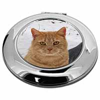 Pretty Ginger Cat Make-Up Round Compact Mirror