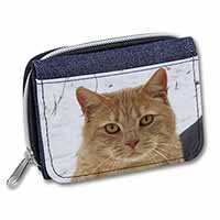 Pretty Ginger Cat Unisex Denim Purse Wallet