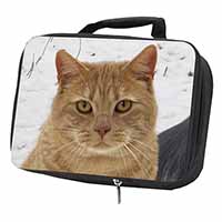 Pretty Ginger Cat Black Insulated School Lunch Box/Picnic Bag