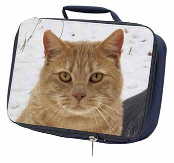Pretty Ginger Cat Navy Insulated School Lunch Box/Picnic Bag