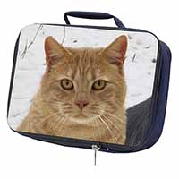 Pretty Ginger Cat Navy Insulated School Lunch Box/Picnic Bag