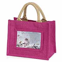 Spirit Cat on Kitten Watch Little Girls Small Pink Jute Shopping Bag