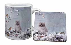Spirit Cat on Kitten Watch Mug and Coaster Set