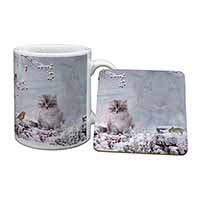 Spirit Cat on Kitten Watch Mug and Coaster Set