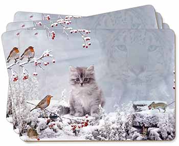 Spirit Cat on Kitten Watch Picture Placemats in Gift Box