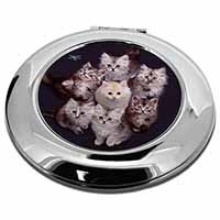 Cute Kittens+Dragonfly Make-Up Round Compact Mirror