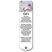 Kitten and Robin in Snow Print Bookmark, Book mark, Printed full colour