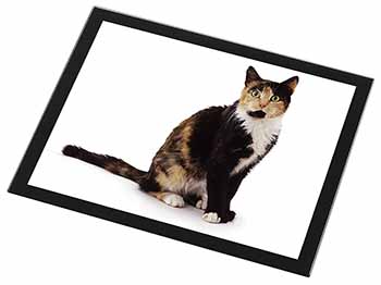 Tortoiseshell Cat Black Rim High Quality Glass Placemat