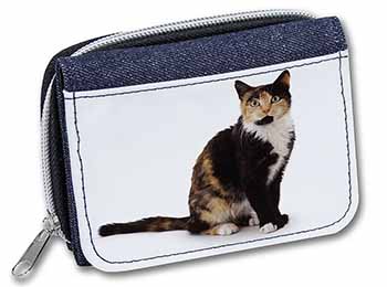 Tortoiseshell Cat Unisex Denim Purse Wallet