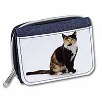 Tortoiseshell Cat Unisex Denim Purse Wallet