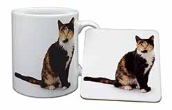 Tortoiseshell Cat Mug and Coaster Set
