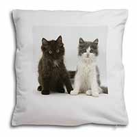 Cute Kittens Soft White Velvet Feel Scatter Cushion