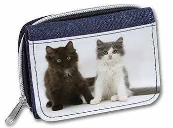 Cute Kittens Unisex Denim Purse Wallet