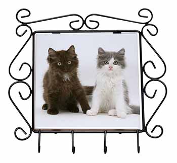 Cute Kittens Wrought Iron Key Holder Hooks