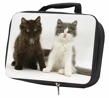 Cute Kittens Black Insulated School Lunch Box/Picnic Bag