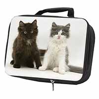Cute Kittens Black Insulated School Lunch Box/Picnic Bag