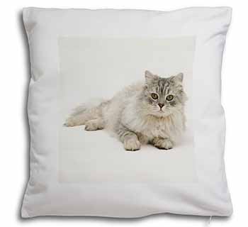 Silver Chinchilla Persian Cat Soft White Velvet Feel Scatter Cushion