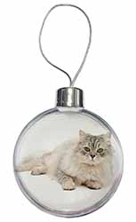 Silver Chinchilla Persian Cat Christmas Bauble