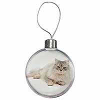 Silver Chinchilla Persian Cat Christmas Bauble