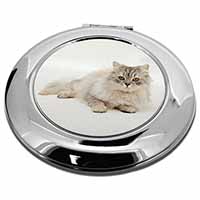 Silver Chinchilla Persian Cat Make-Up Round Compact Mirror