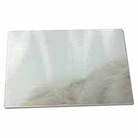 Large Glass Cutting Chopping Board Silver Chinchilla Persian Cat