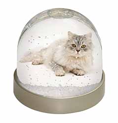 Silver Chinchilla Persian Cat Snow Globe Photo Waterball