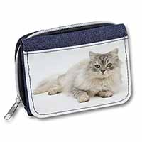 Silver Chinchilla Persian Cat Unisex Denim Purse Wallet