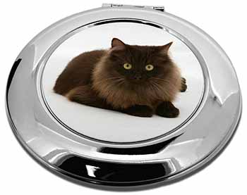 Chocolate Black Cat Make-Up Round Compact Mirror