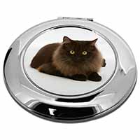 Chocolate Black Cat Make-Up Round Compact Mirror