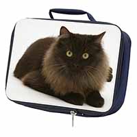 Chocolate Black Cat Navy Insulated School Lunch Box/Picnic Bag