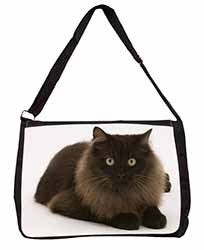 Chocolate Black Cat Large Black Laptop Shoulder Bag School/College