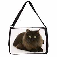 Chocolate Black Cat Large Black Laptop Shoulder Bag School/College