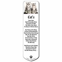 Silver Tabby Kittens Bookmark, Book mark, Printed full colour