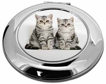 Silver Tabby Kittens Make-Up Round Compact Mirror