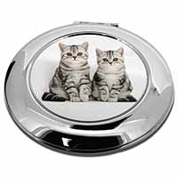 Silver Tabby Kittens Make-Up Round Compact Mirror